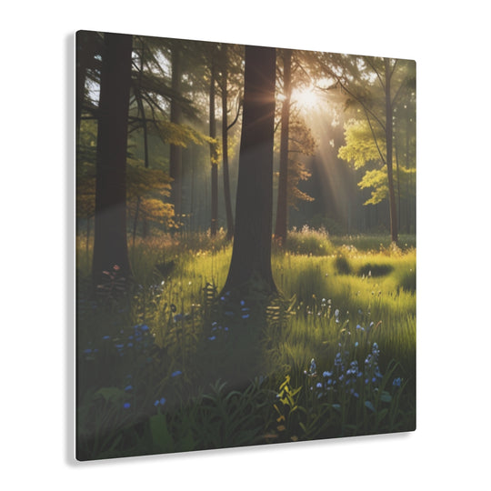 🌼 Sunlit Forest Clearing: Tranquil Beauty and Wildflower Bliss 🌞 - Creative Canvas Corner