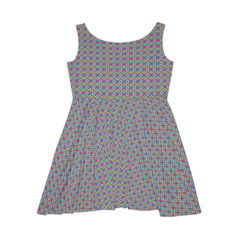 Bright Floral Skater Dress - 60s Summer Vibes - Creative Canvas Corner
