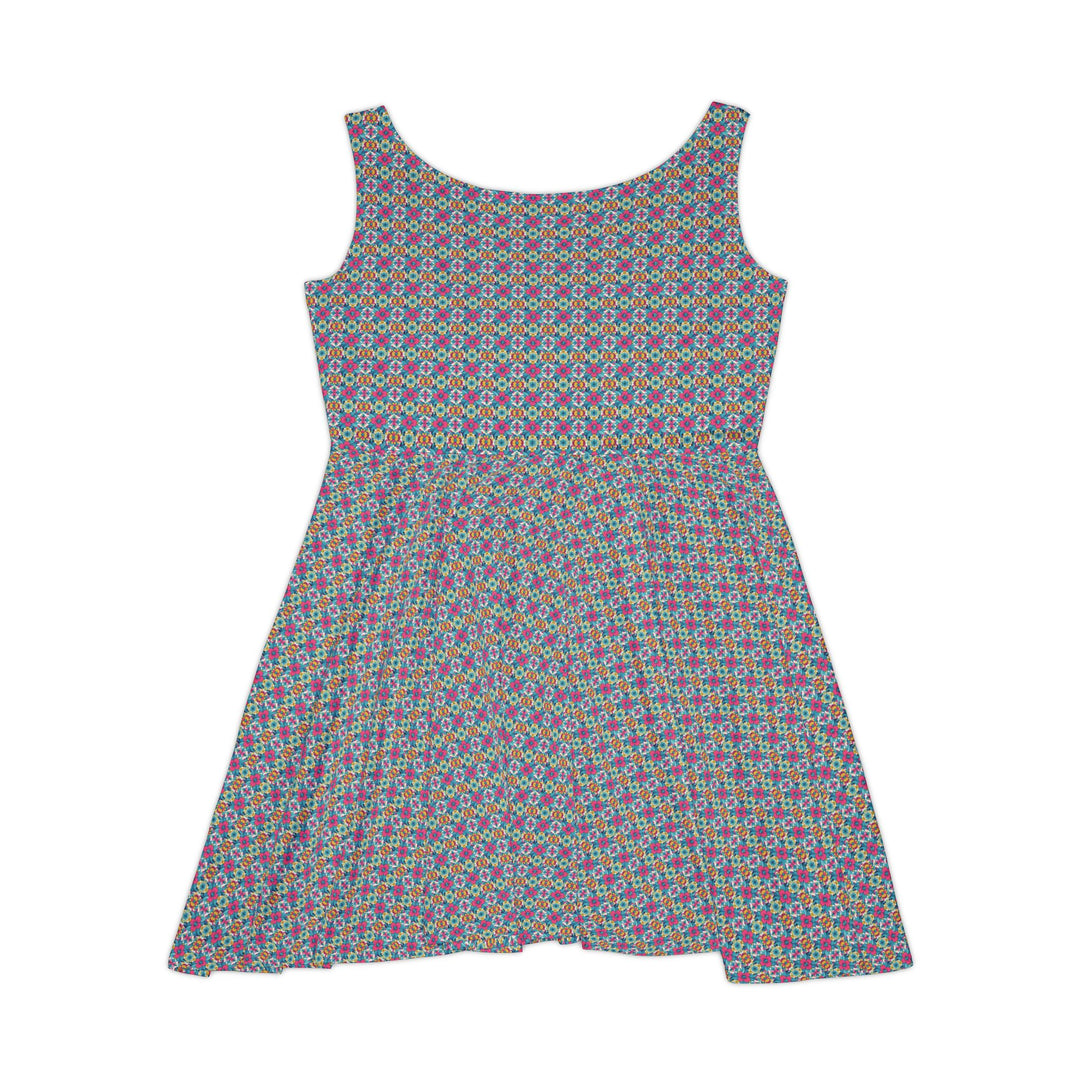 Bright Floral Skater Dress - 60s Summer Vibes - Creative Canvas Corner