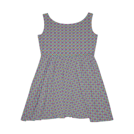 Bright Floral Skater Dress - 60s Summer Vibes - Creative Canvas Corner