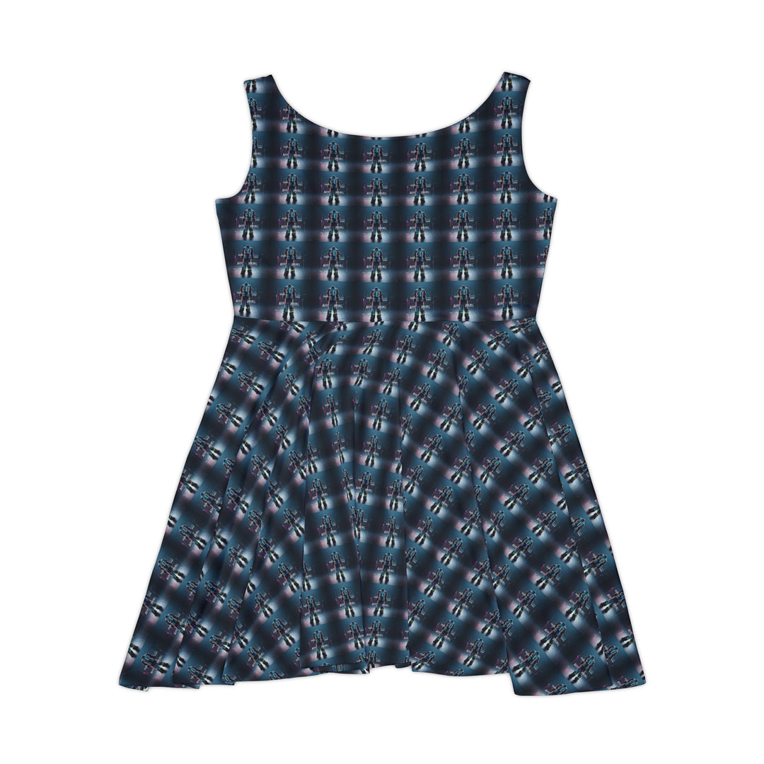 Barcode Drift Vibe Women Skater Dress - Creative Canvas Corner