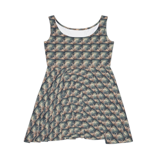 Feathered Florals Women Skater Dress