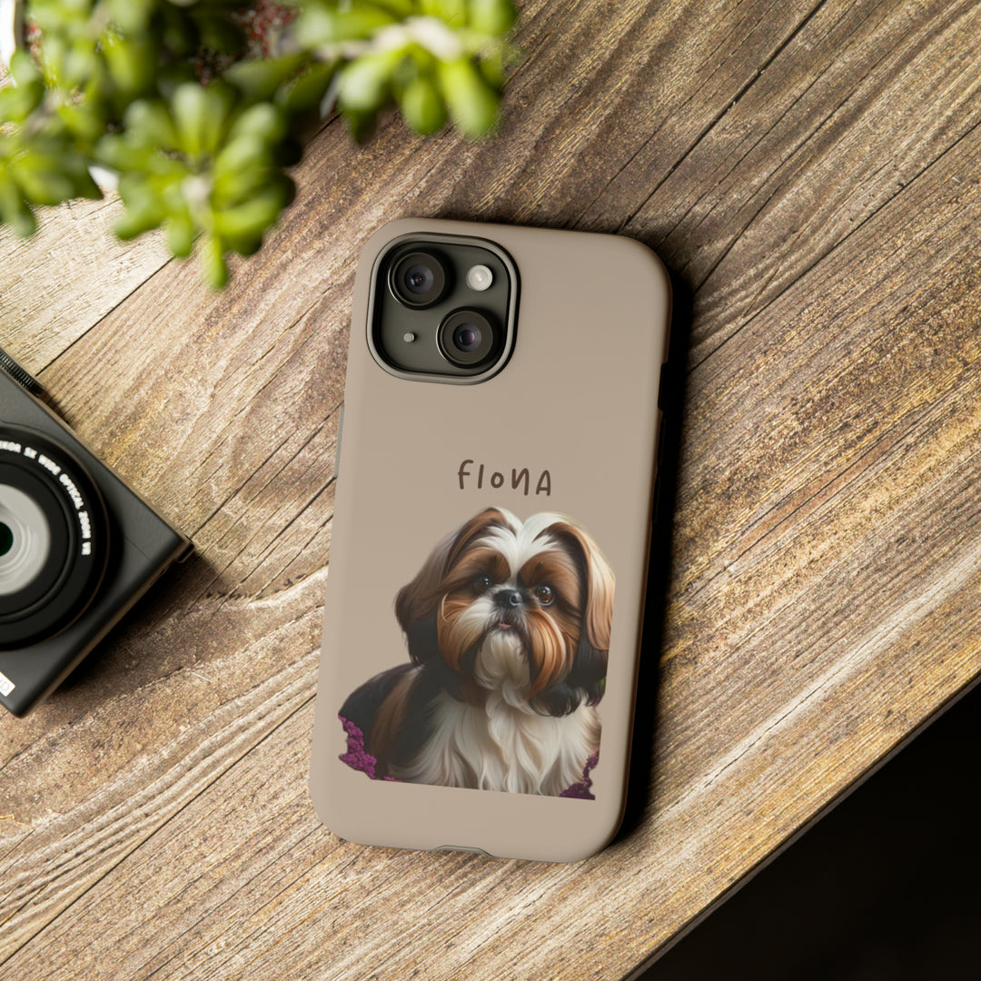 Custom Shih Tzu Pet Phone Case with Photo and Name - Dog Lover's Gift - Creative Canvas Corner