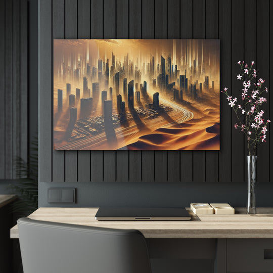 Futuristic Desert Mirage City Acrylic Print