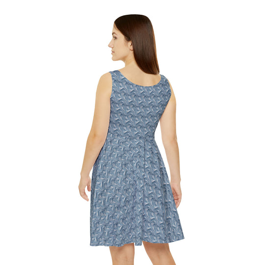 Baby Blue Long Sleeve Skater Dress: Cool Comfort - Creative Canvas Corner