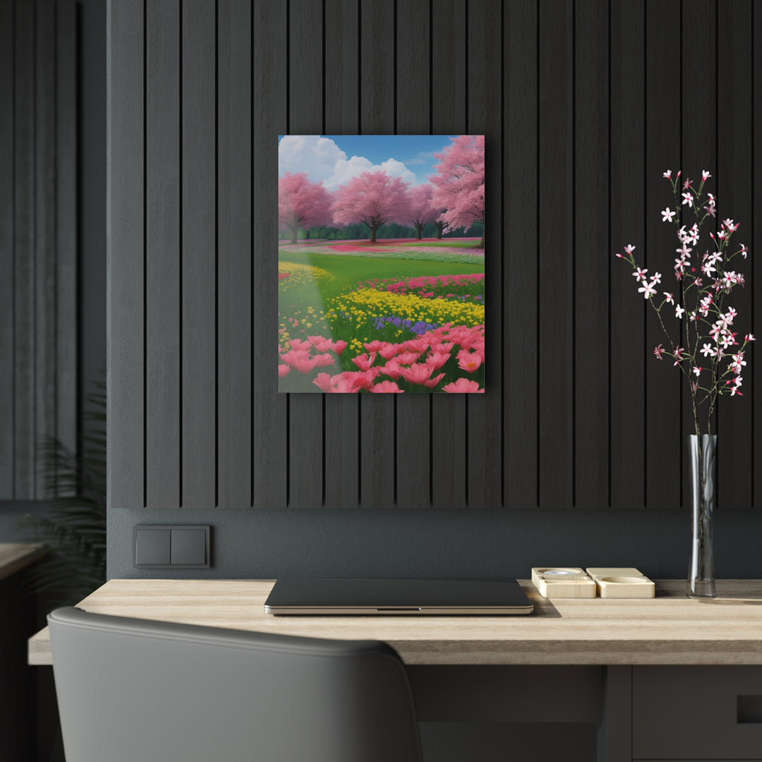 🍃 Pink Blossoms Amidst Greenery: Forest Magic 🌳 - Creative Canvas Corner