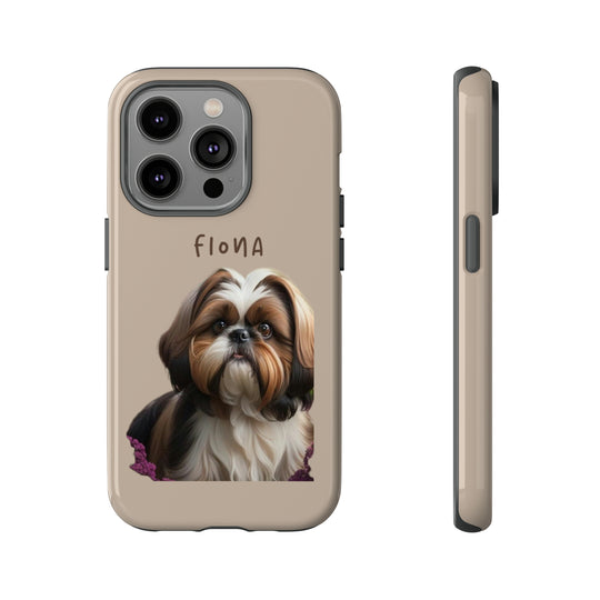 Custom Shih Tzu Pet Phone Case with Photo and Name - Dog Lover's Gift - Creative Canvas Corner