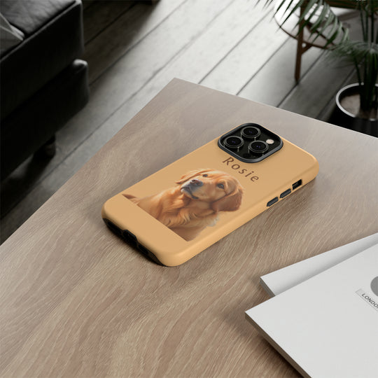 Golden Retriever Phone Case Using Pet Photo + Name Dog Phone Case iPhone Case - Creative Canvas Corner