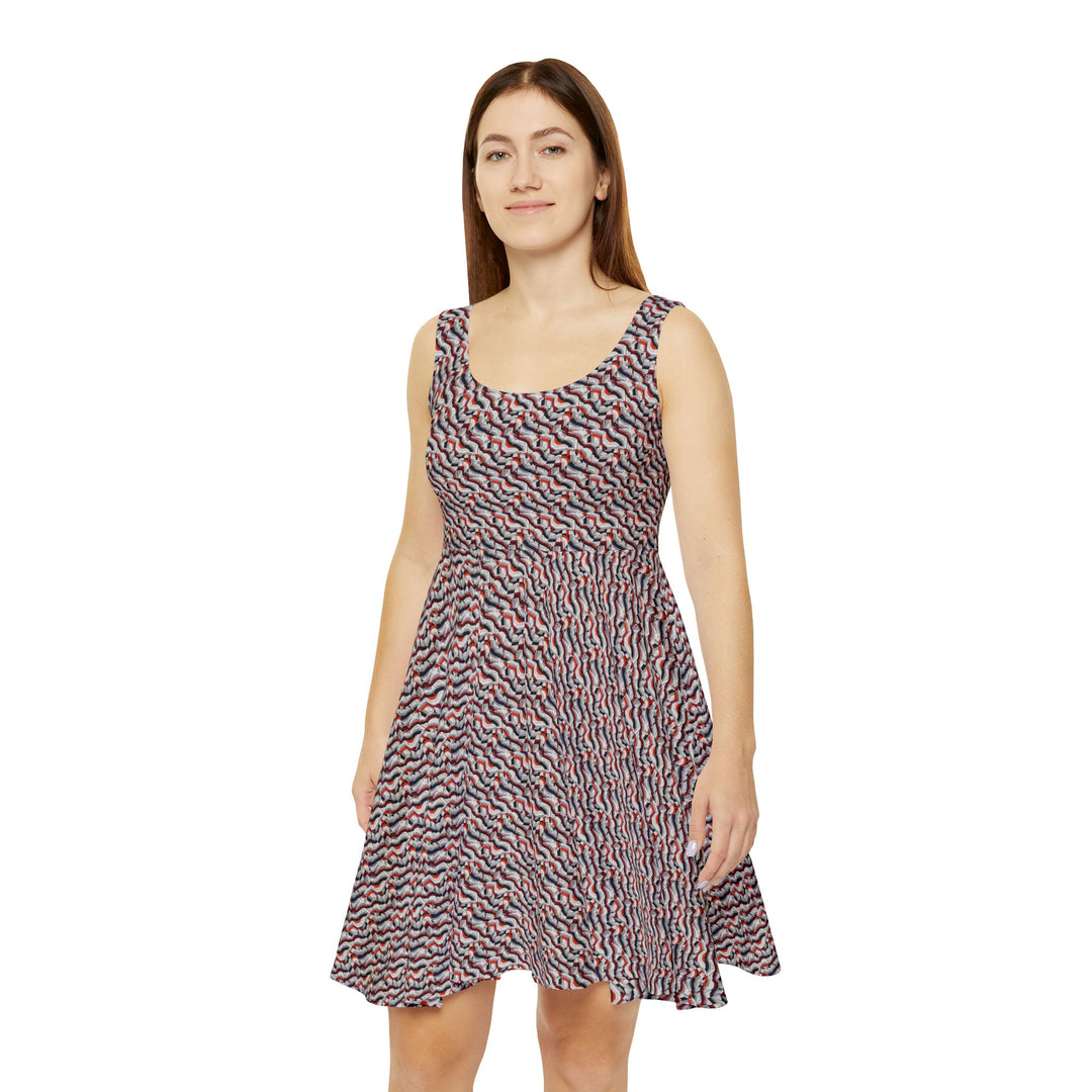 Asymmetrical Hem Skater Dress - Edgy Modern Retro - Creative Canvas Corner