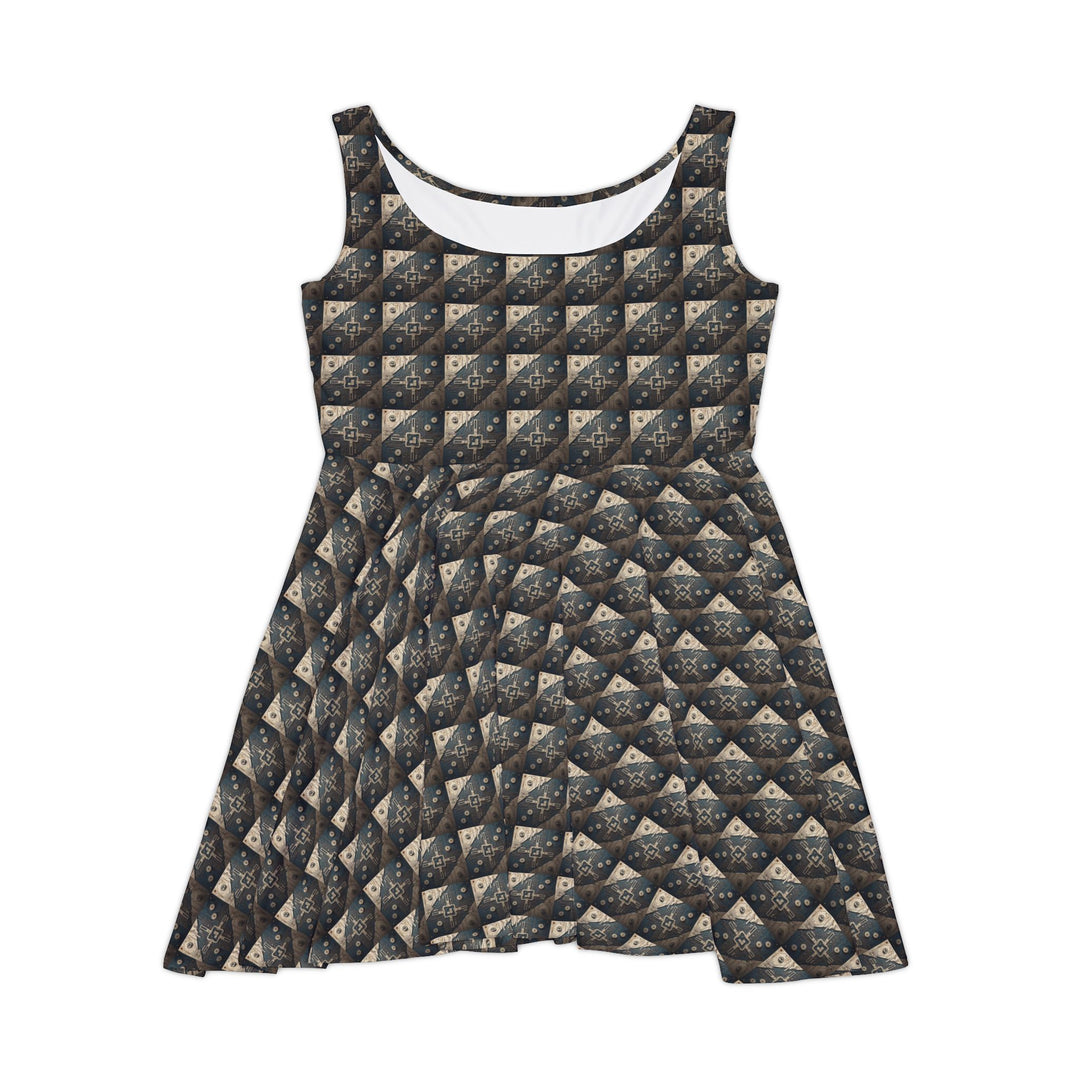 Dusty Circuit Vibe Women Skater Dress - Creative Canvas Corner