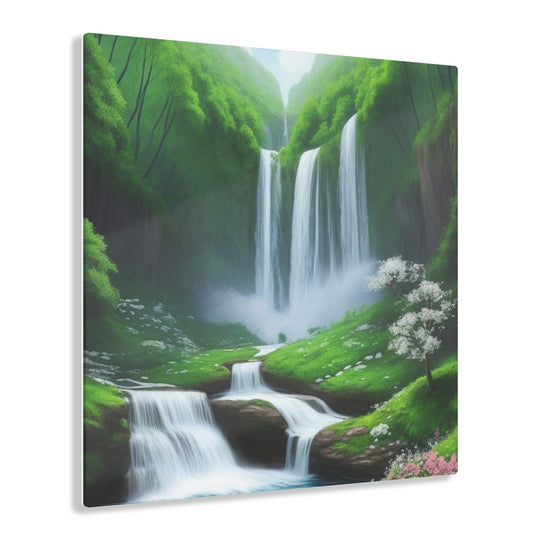 🍃 Enchanting Waterfalls in Lush Greenery 🌳 - Creative Canvas Corner