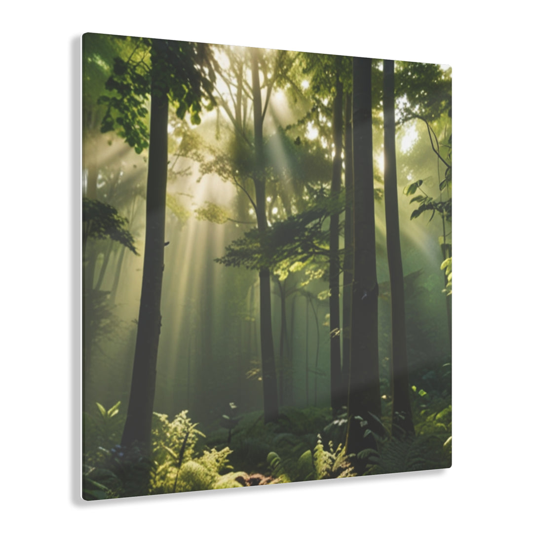 🌳 Sunlit Forest Canopy Art: Nature's Serenity in Every Brushstroke 🌞 - Creative Canvas Corner