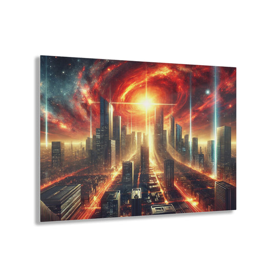 Solar Flare Cityscape Acrylic Print