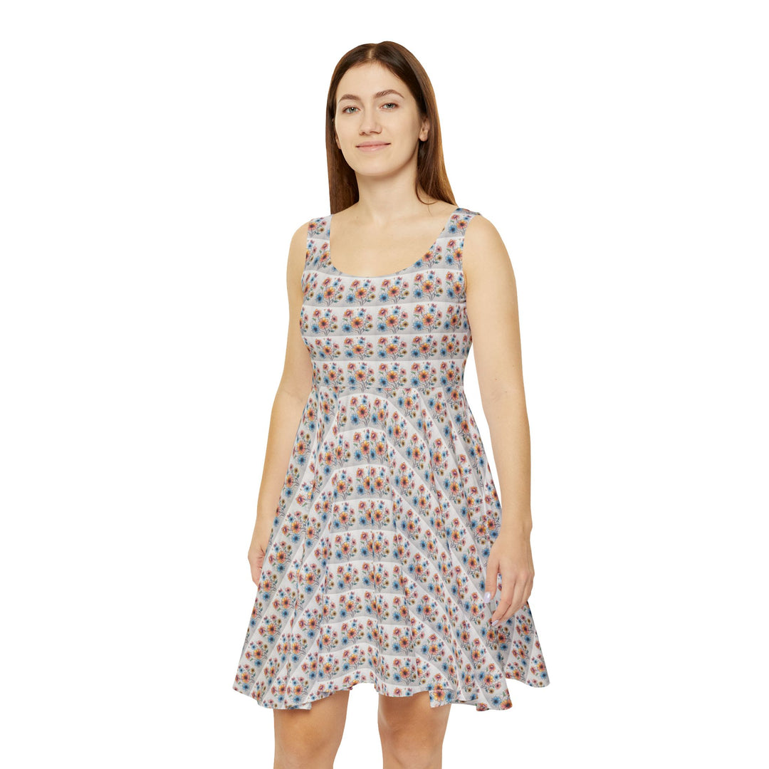 Bloom Between Lines Women Skater Dress - Creative Canvas Corner