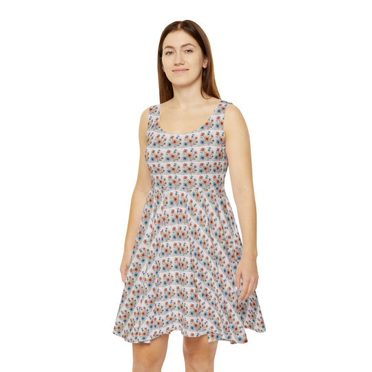 Bloom Between Lines Women Skater Dress - Creative Canvas Corner
