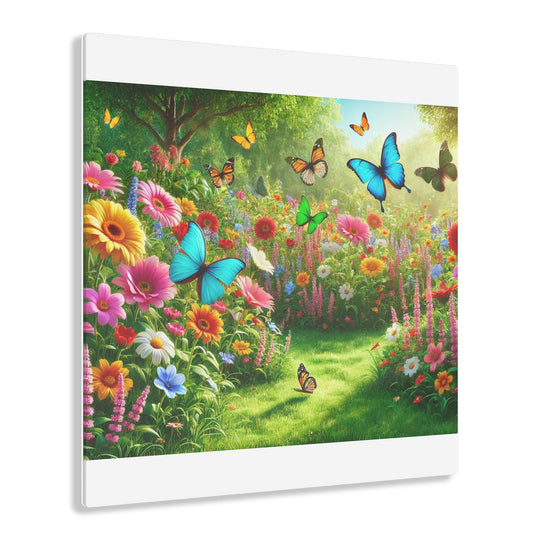 Blissful Garden with Butterflies - Acrylic Artwork