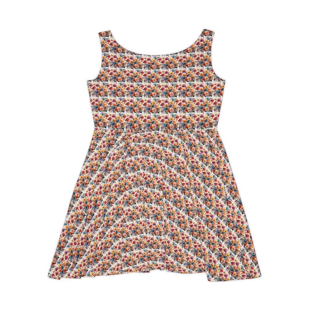 Painted in Petals Women Skater Dress