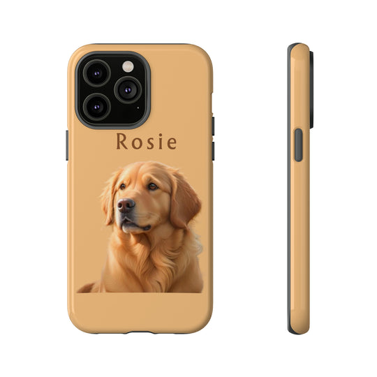 Golden Retriever Phone Case Using Pet Photo + Name Dog Phone Case iPhone Case - Creative Canvas Corner