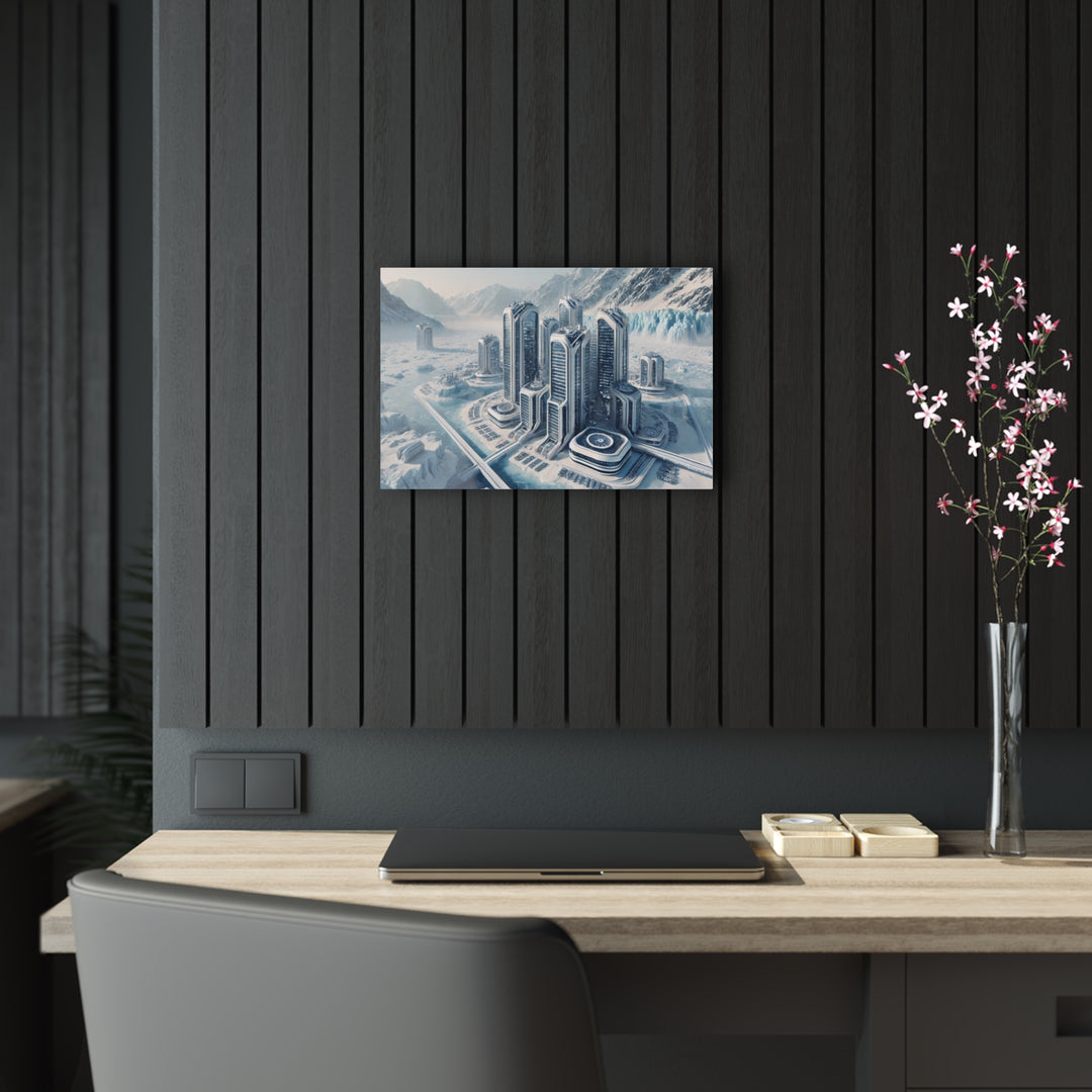 Futuristic Glacier Cityscape Acrylic Print