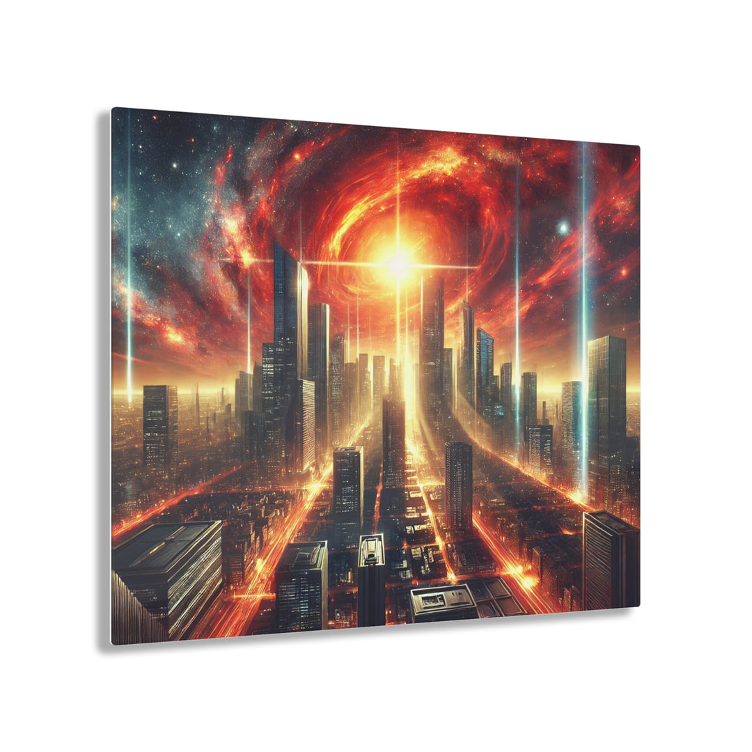 Solar Flare Cityscape Acrylic Print