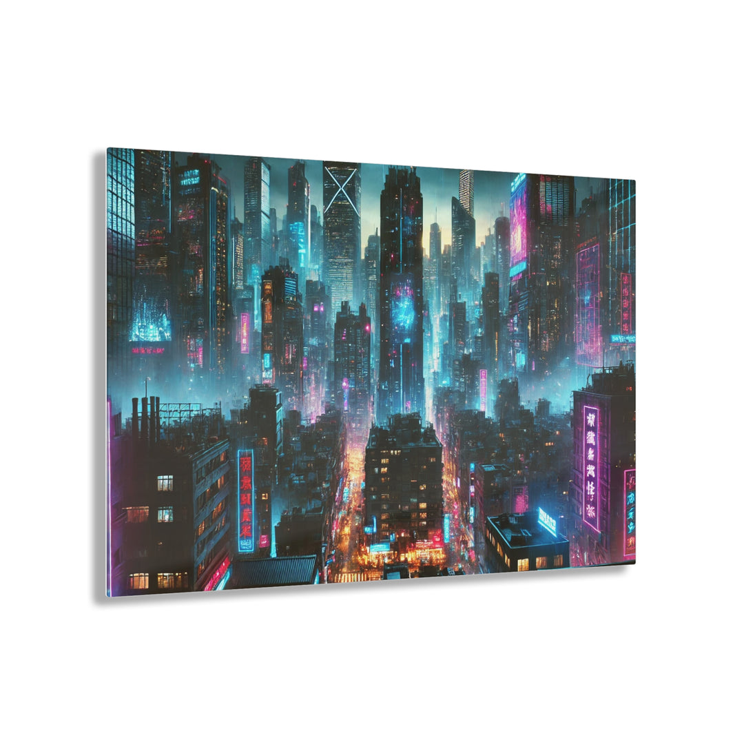 Cyberpunk Futurism Cityscape Acrylic Print