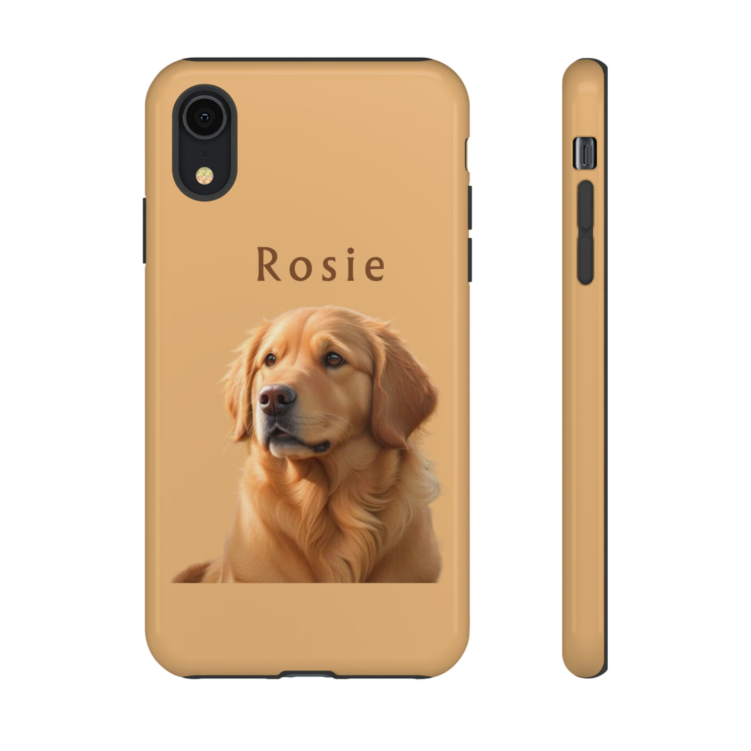 Golden Retriever Phone Case Using Pet Photo + Name Dog Phone Case iPhone Case - Creative Canvas Corner