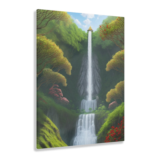 🌿 Serene Waterfalls: Nature's Green Oasis 🌊 🍃 Enchanting Waterfalls in Lush Greenery 🌳 - Creative Canvas Corner