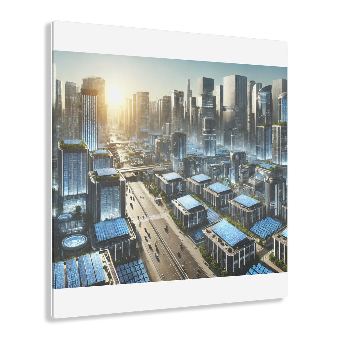 Solar-Powered Futuristic City Acrylic Print