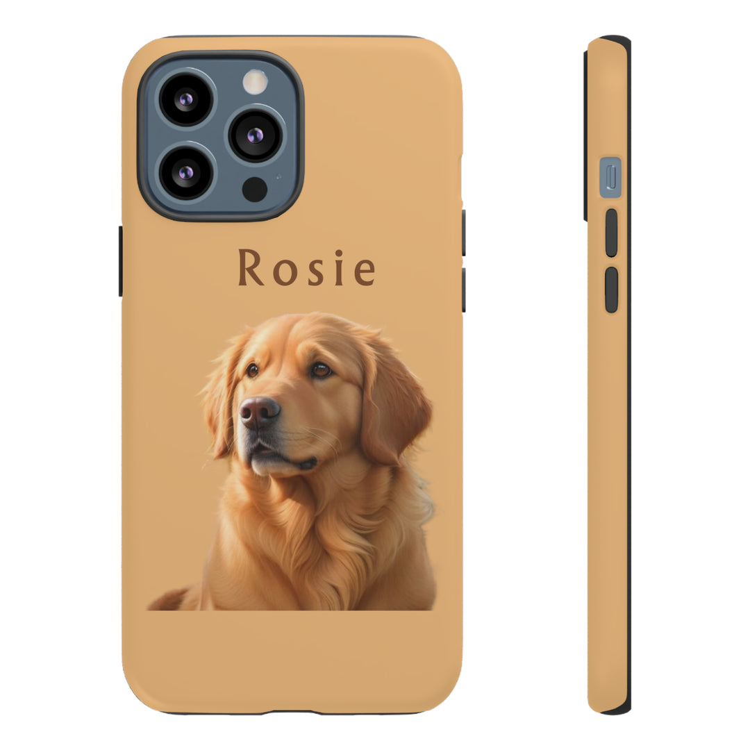 Golden Retriever Phone Case Using Pet Photo + Name Dog Phone Case iPhone Case - Creative Canvas Corner