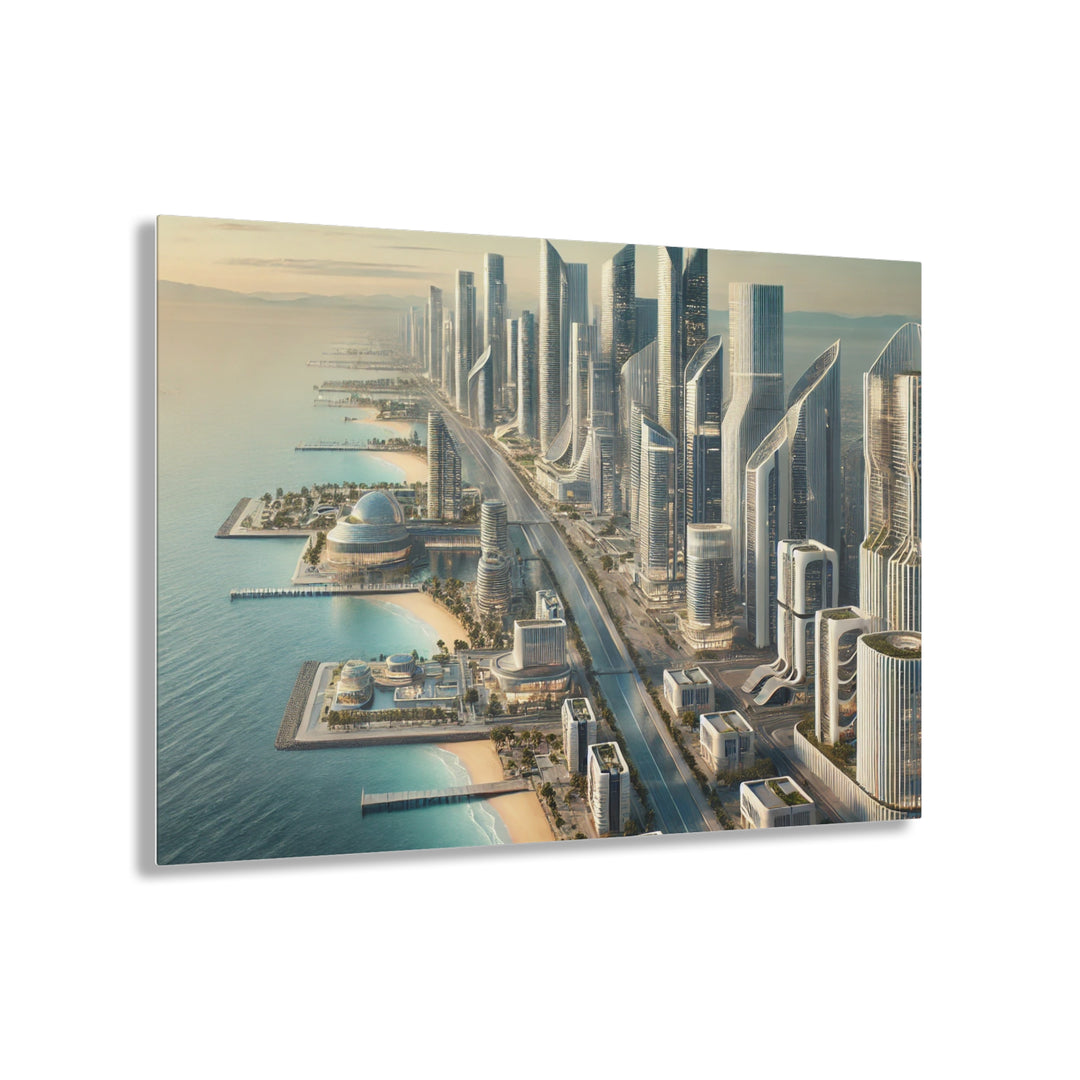 Futuristic Coastal Metropolis Acrylic Print