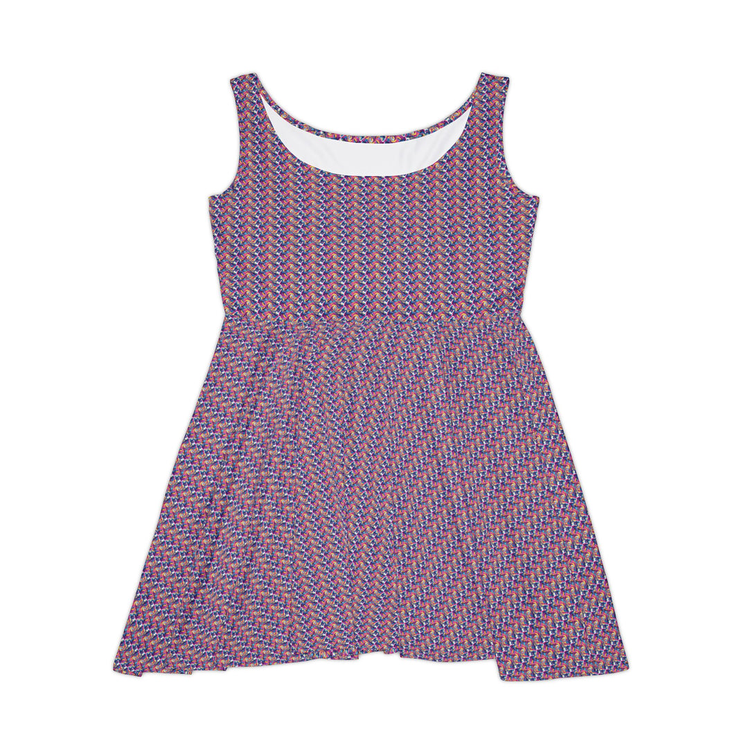 Psychedelic Swirl Skater Dress - 60s Hippie Chic