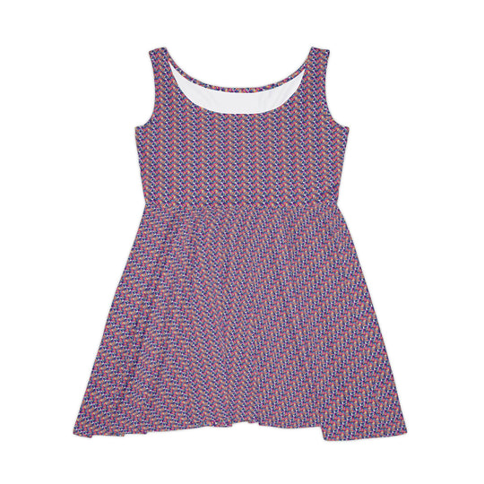 Psychedelic Swirl Skater Dress - 60s Hippie Chic