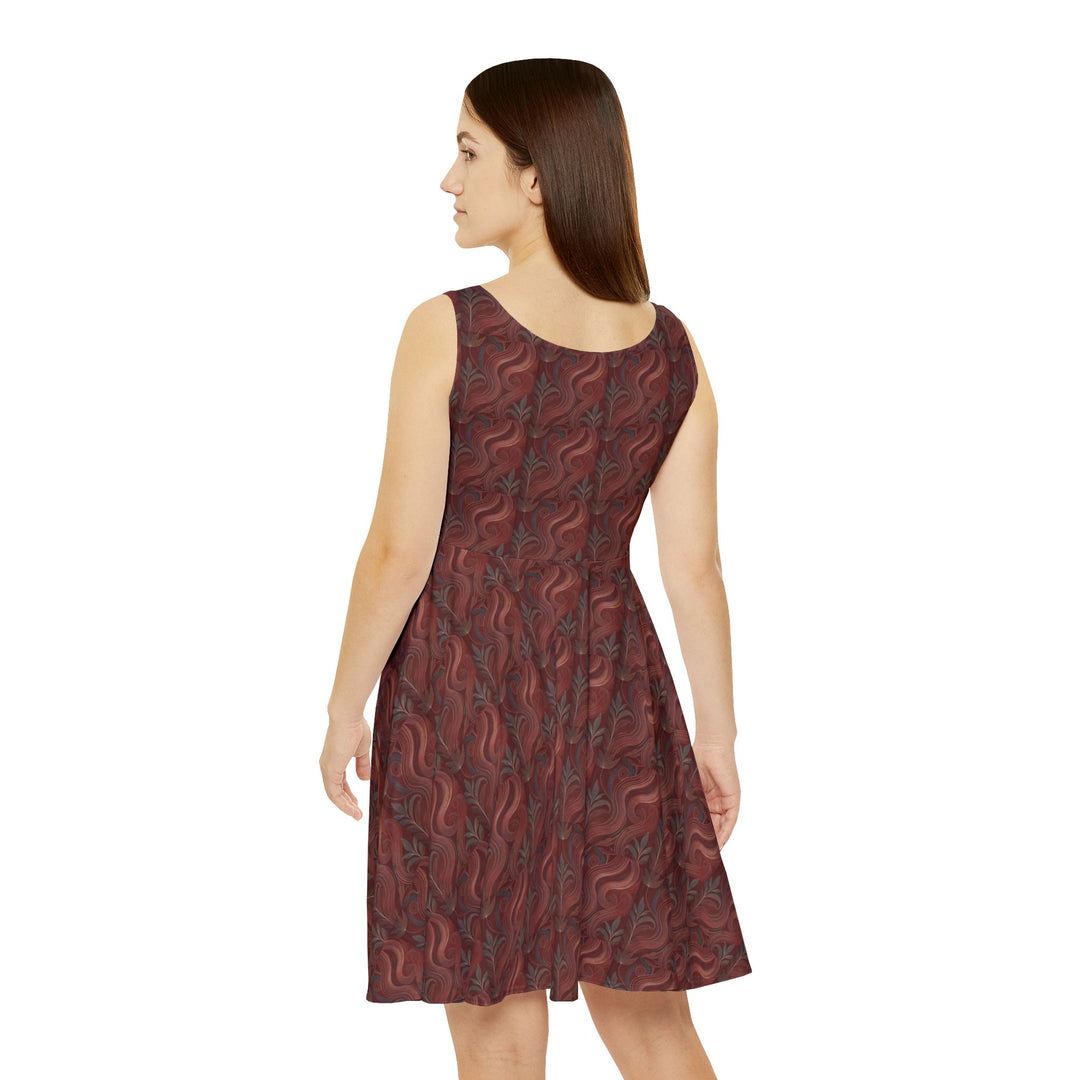 Minimalist Burgundy Skater Dress for a Sophisticated Look