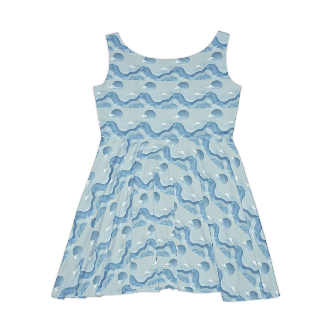 Minimalist Sky Blue Skater Dress for a Tranquil Look