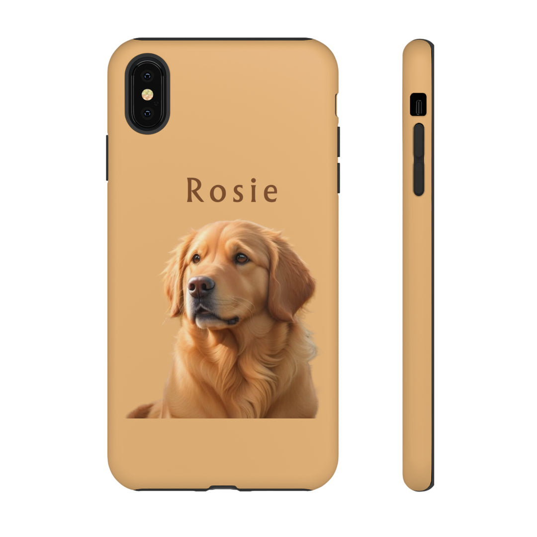 Golden Retriever Phone Case Using Pet Photo + Name Dog Phone Case iPhone Case - Creative Canvas Corner