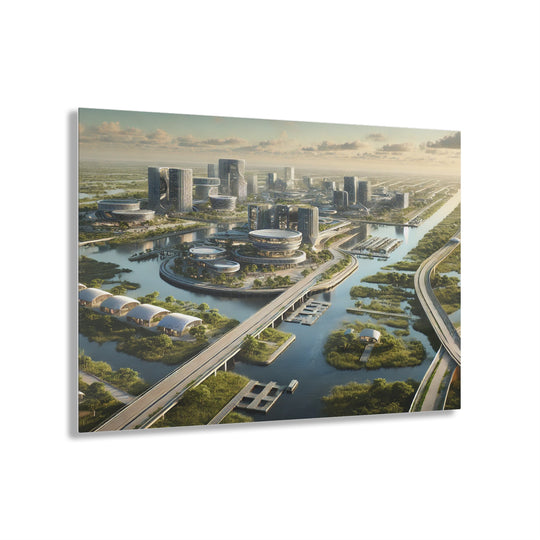 Futuristic Marshland City Acrylic Print