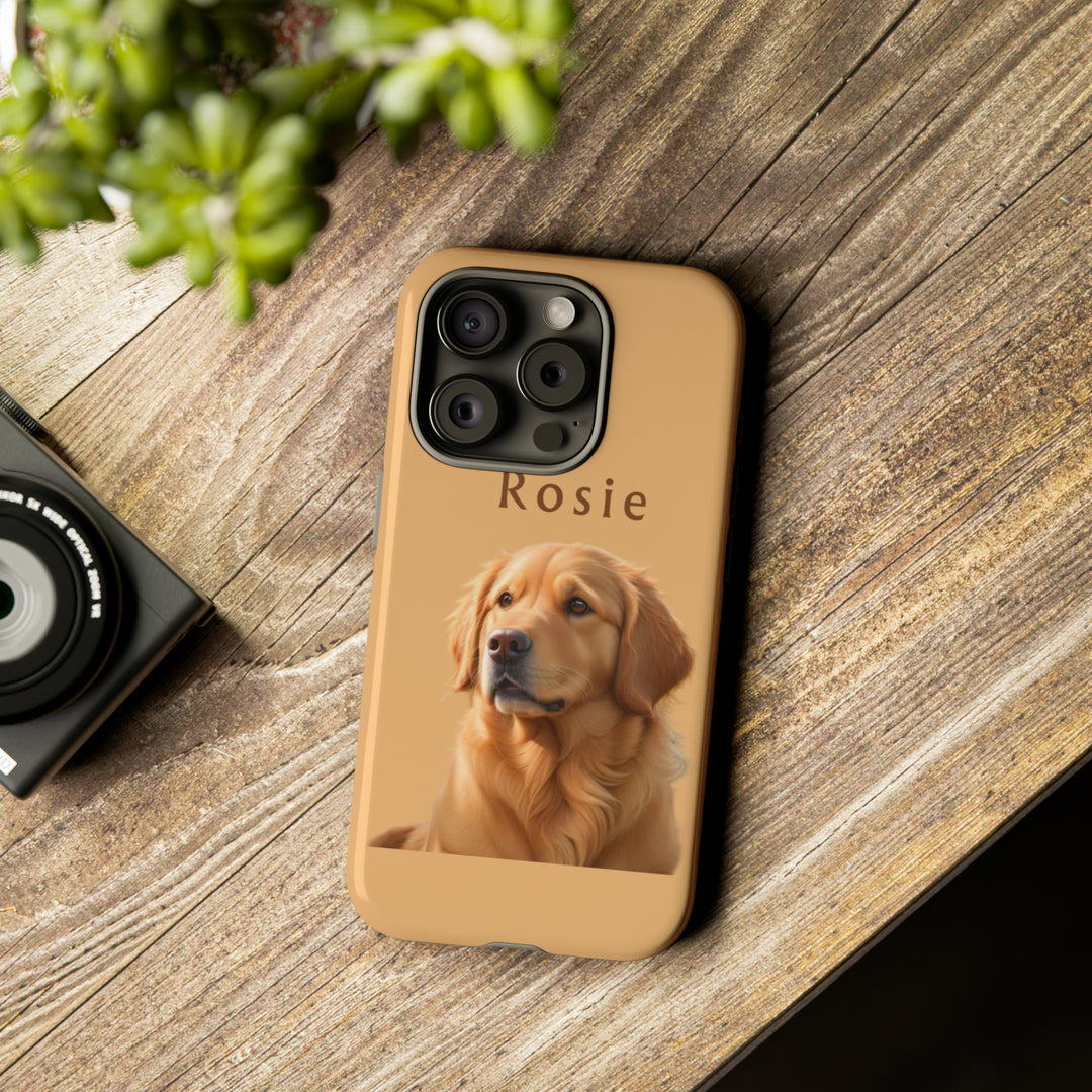 Golden Retriever Phone Case Using Pet Photo + Name Dog Phone Case iPhone Case - Creative Canvas Corner