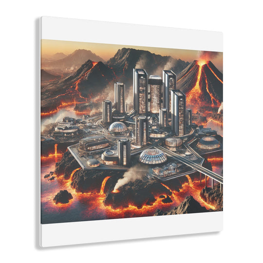 Futuristic Volcanic Island City Acrylic Print