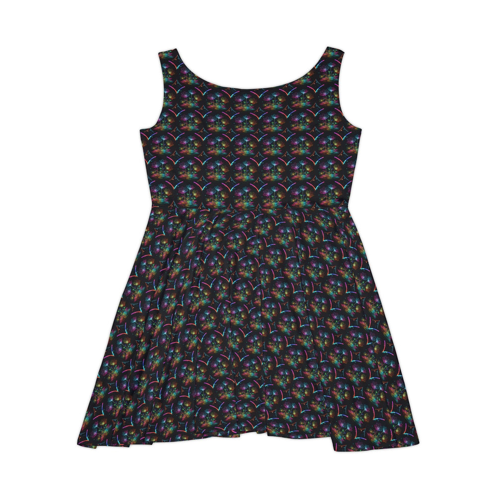 Electric Flora Vibe Women Skater Dress - Creative Canvas Corner