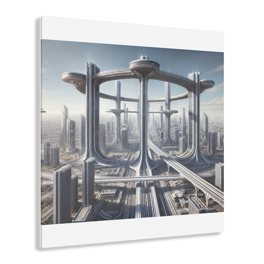 Skybridge Cityscape of the Future Acrylic Print