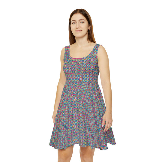 Bright Floral Skater Dress - 60s Summer Vibes - Creative Canvas Corner