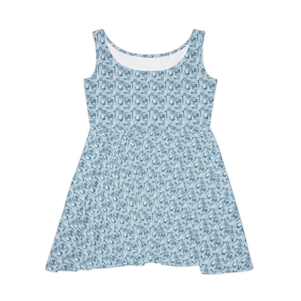 Elegant Light Blue Minimalist Skater Dress