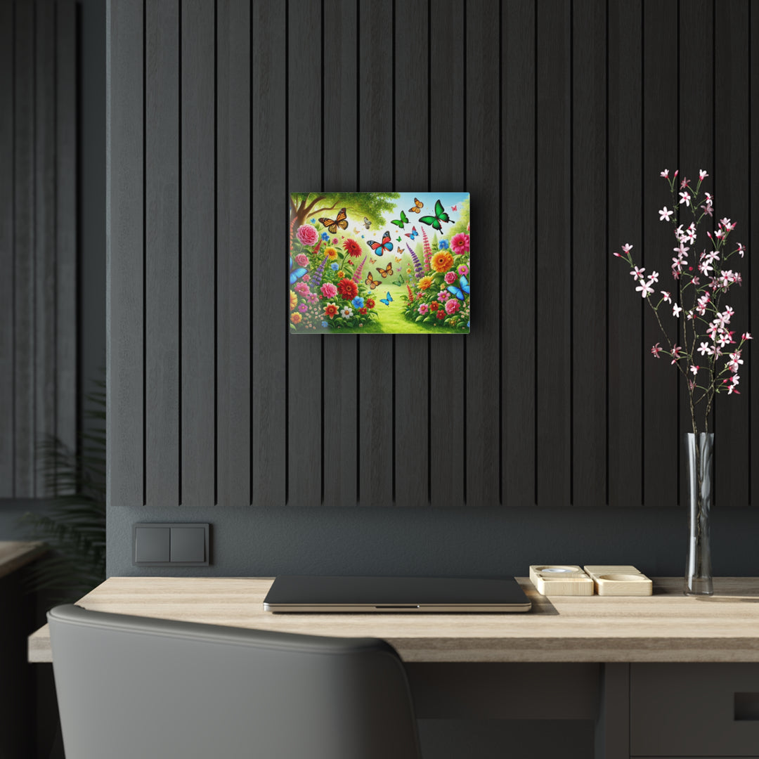 Daylight Garden Magic - Butterflies Acrylic Painting