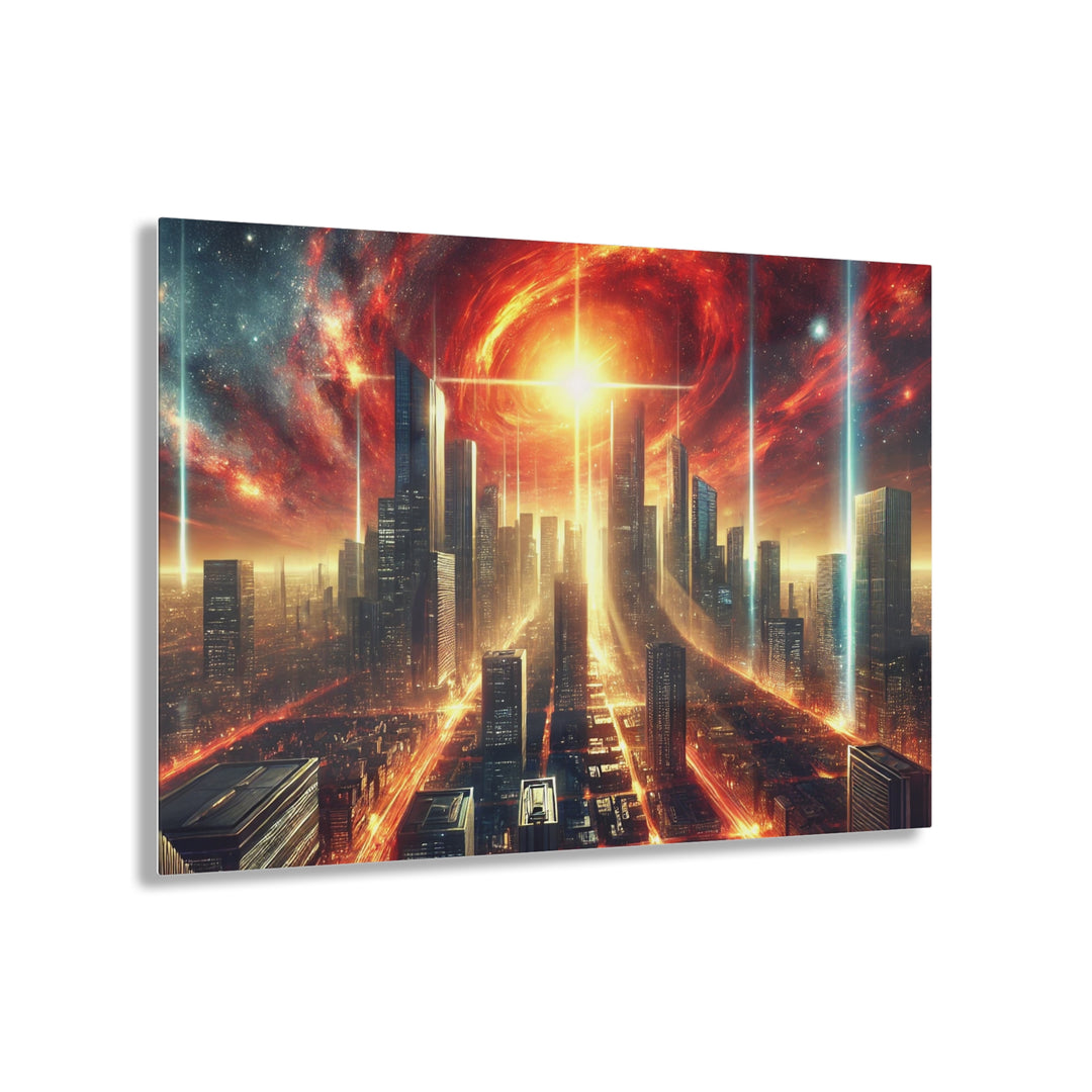 Solar Flare Cityscape Acrylic Print