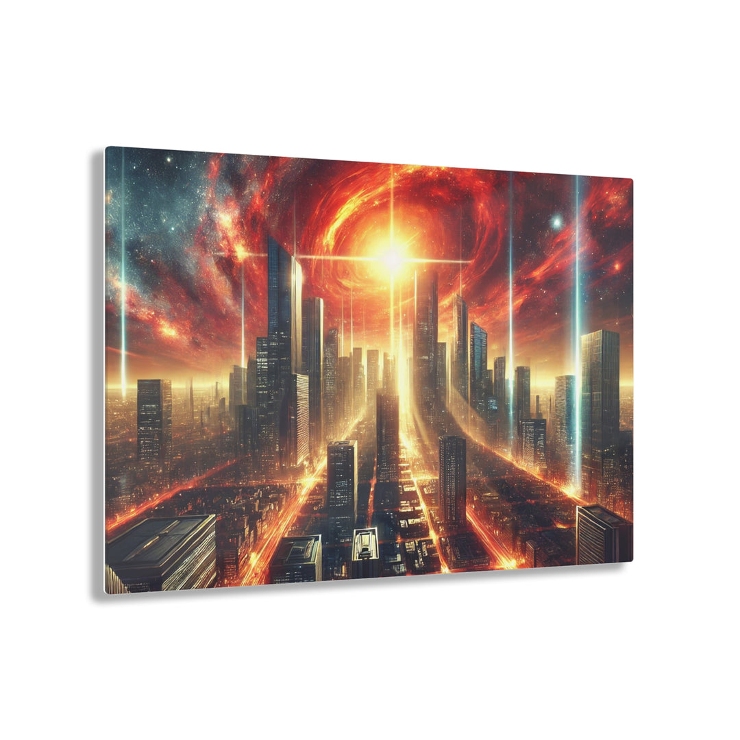 Solar Flare Cityscape Acrylic Print