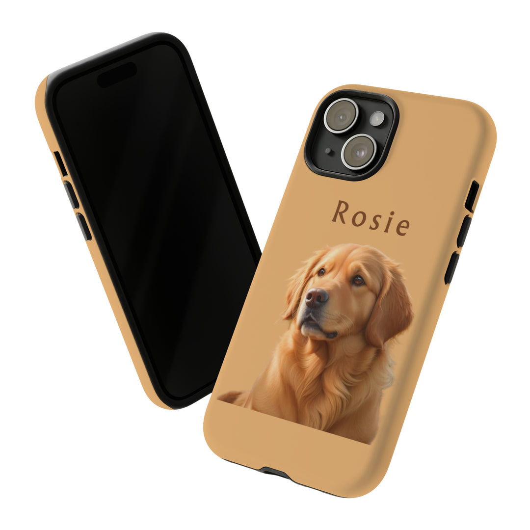 Golden Retriever Phone Case Using Pet Photo + Name Dog Phone Case iPhone Case - Creative Canvas Corner