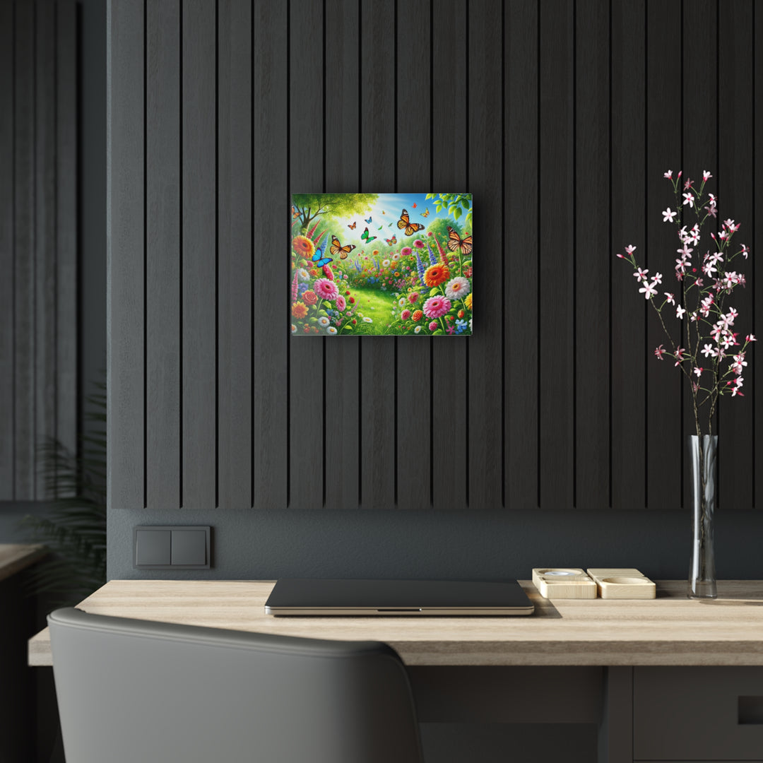 Green Garden and Butterflies - Daylight Acrylic Art