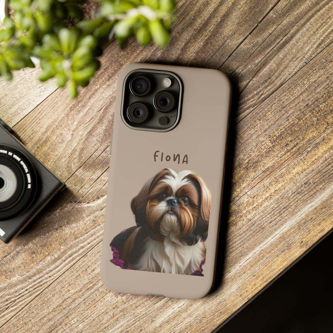 Custom Shih Tzu Pet Phone Case with Photo and Name - Dog Lover's Gift - Creative Canvas Corner