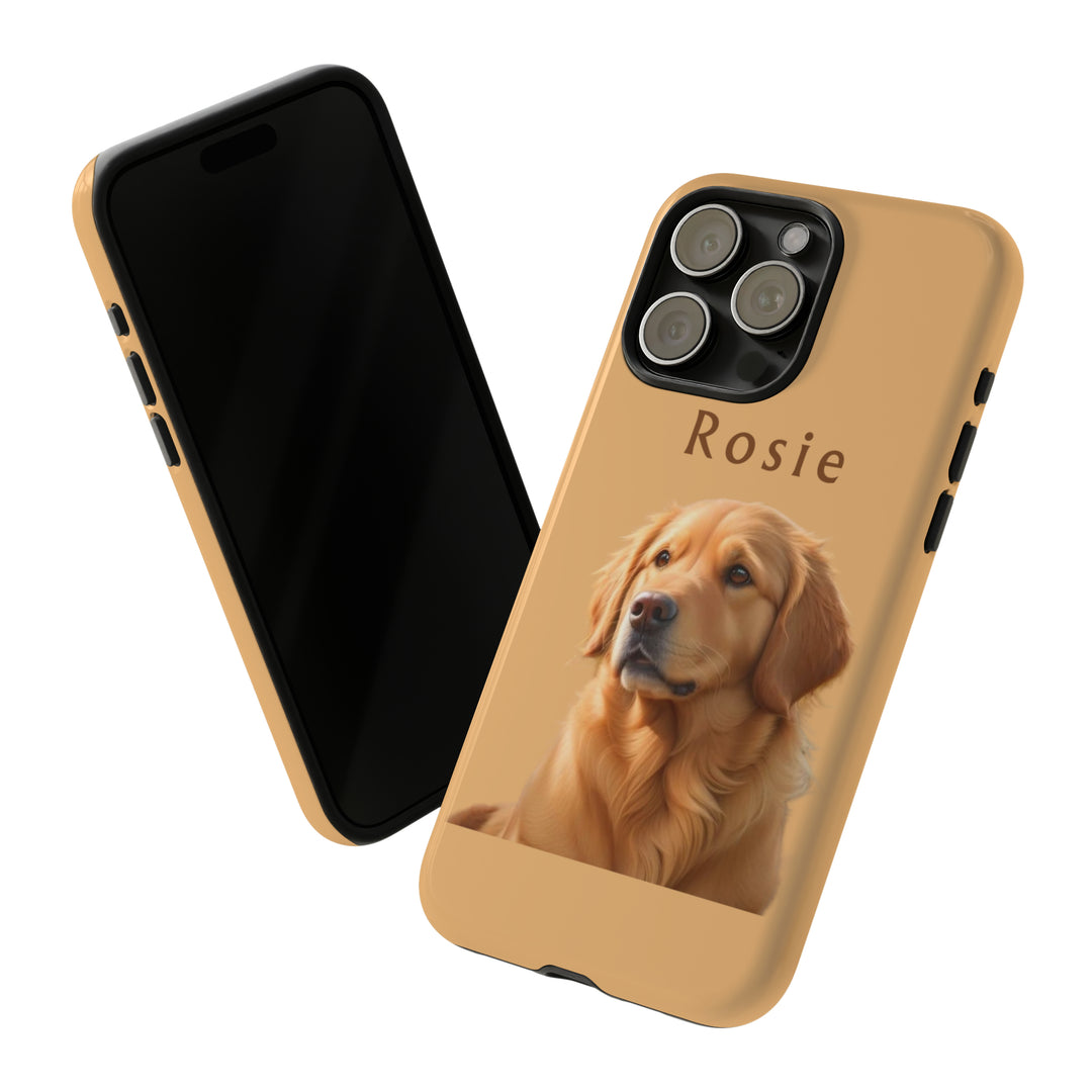 Golden Retriever Phone Case Using Pet Photo + Name Dog Phone Case iPhone Case - Creative Canvas Corner