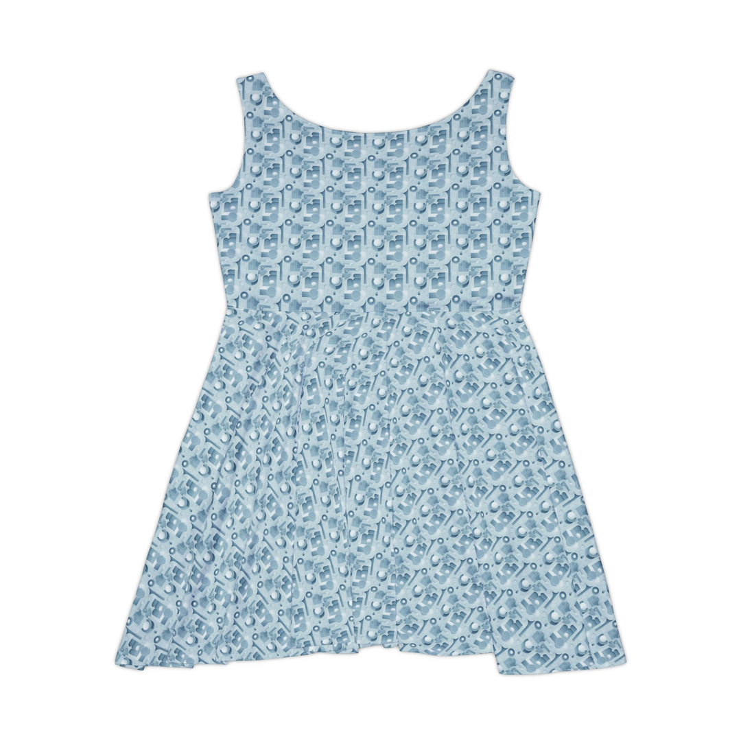 Elegant Light Blue Minimalist Skater Dress